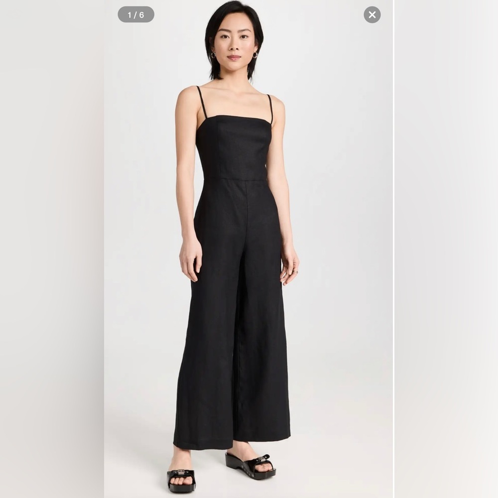 NWT black linen reformation jumpsuit